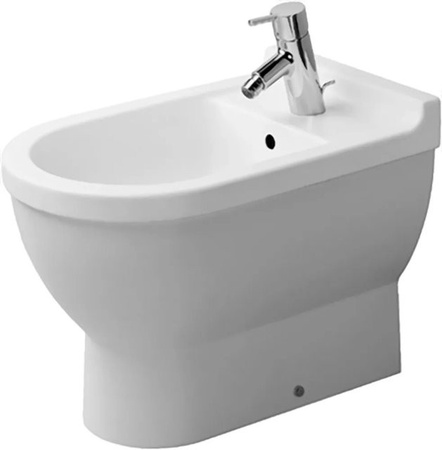 Duravit Stand-Bidet Starck 3 Weiß mit WonderGliss, Überlauf und 1 Hahnloch