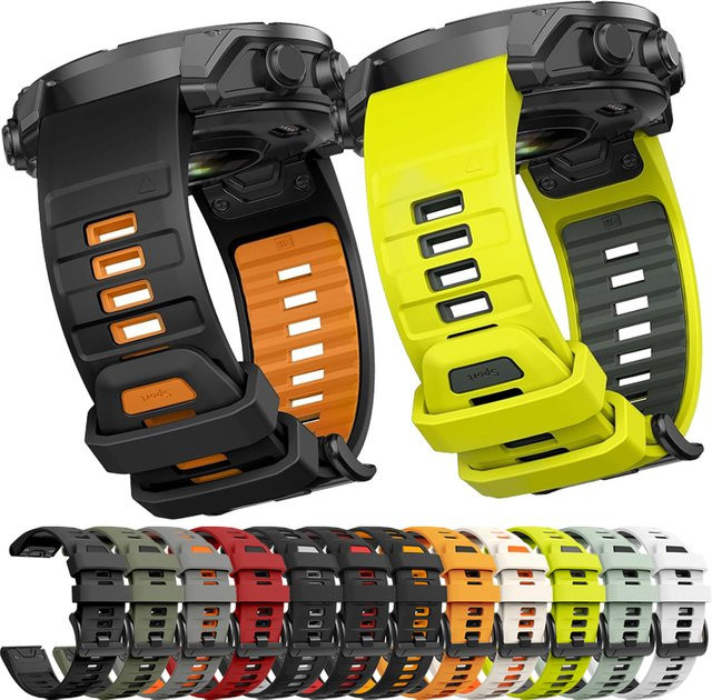 QuickFit Uhrenarmband Silikon, zweifarbig, 26 mm, 22 mm, Garmin - Bild 1