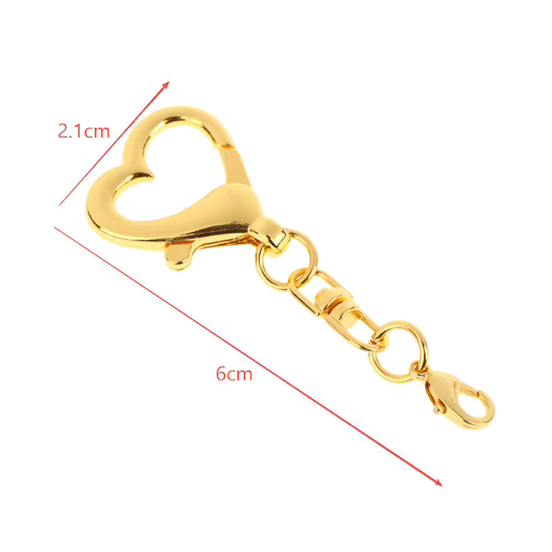 Velishy Herz Schlüsselring Karabinerverschluss Kette, Unisex - Bild 2