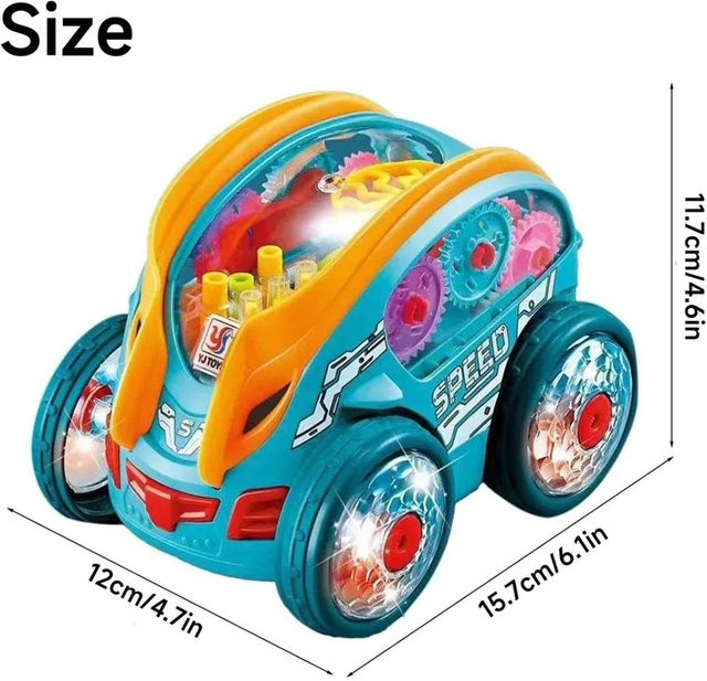 Linyi toy car, Elektrisches Universal-Stunt-Truck-Modellauto, orange, mit bunten Lichtern und Musik, ab 3 Jahren - Bild 1