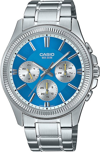 Casio Armbanduhr, Quarz, Edelstahl, Blau, 44 mm, Herren - Bild 1