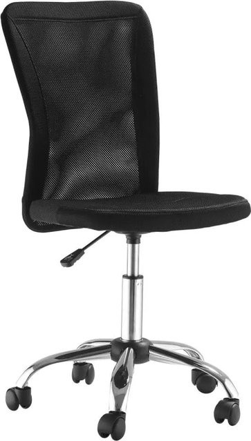 Vinsetto Ergonomischer Bürostuhl in Schwarz mit Stoffbezug und Rollen für Home Office und Büro, B/T/H: 58 x 51 x 43 cm - Bild 1
