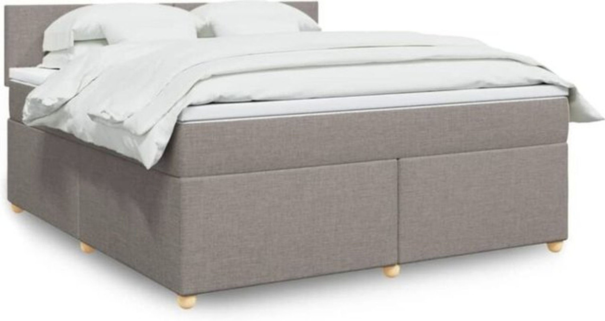 vidaxl Boxspringbett mit Matratze in Taupe meliert aus Stoff, B/T: 180 x 200 cm - Bild 1