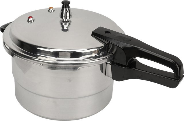 Qiilu Schnellkochtopf aus Aluminium in Silber mit Dampfplatte und Sicherheitsventilen für Induktionsherde und Herde - Bild 1