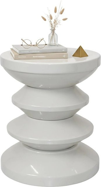 Relaxdays Beistelltisch Space Age aus Eisen in Grau, B/T: 46 x 35 cm - Bild 1