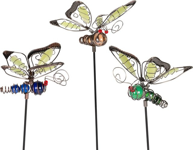 Viva Domo Leucht-Gartenstecker Schmetterlinge, 3 Stück, Multicolour - Bild 1