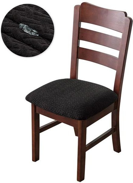 Wasserdichter Esszimmerstuhl Sitzbezug aus Jacquard von Yiran Furniture in Schwarz - Bild 1