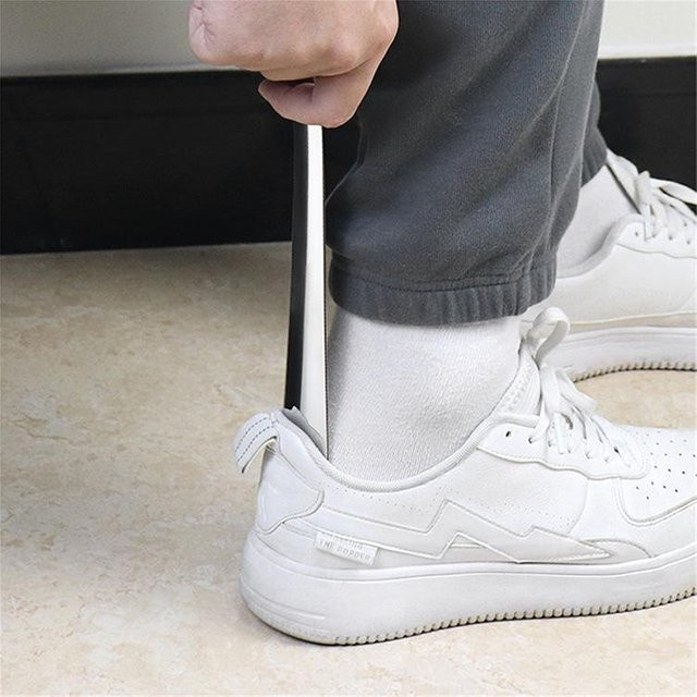 DIYelecs Schuhlöffel aus Edelstahl in Grau mit 30 cm langem Griff - Bild 1
