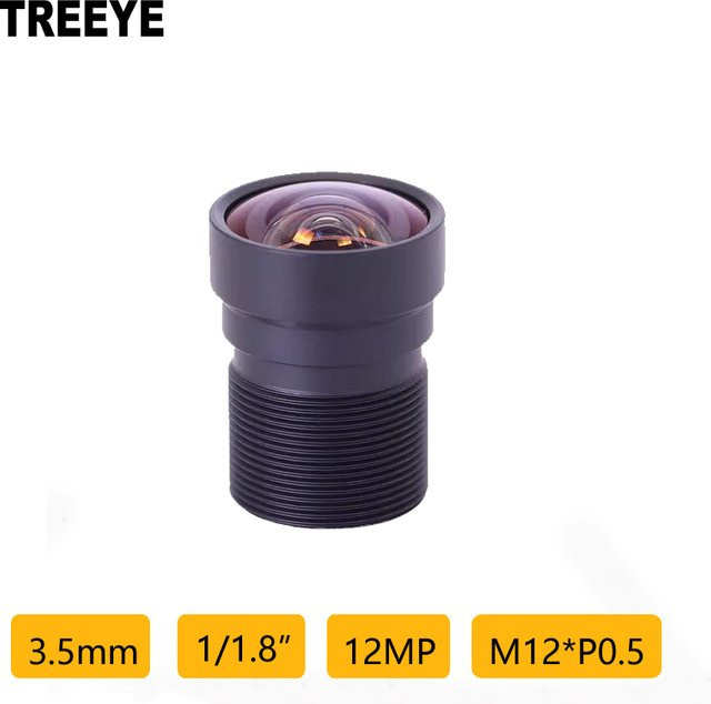 TREEYE CCTV-Objektiv HD 4K 12MP mit 3,5 mm Objektiv, 1/1,8" Sensor, F2,7, Schwarz, für Videokonferenzen, Drohnen und USB-Kameras - Bild 1