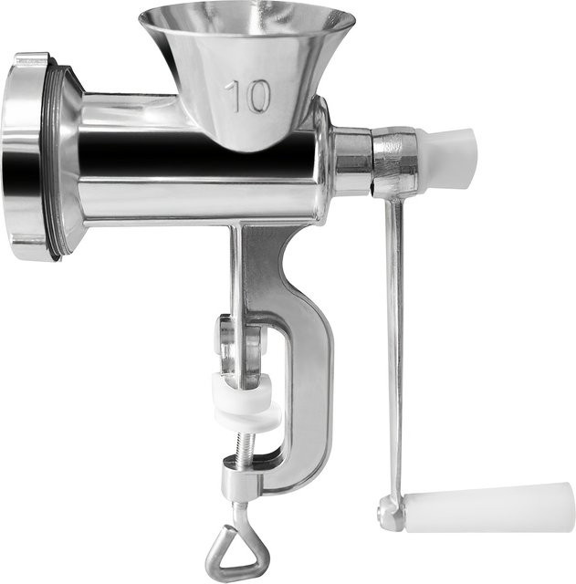 MasterFeng 3-in-1 Manueller Fleischwolf aus Edelstahl mit Tischklemme und Wurstfüller in Silber - Bild 1
