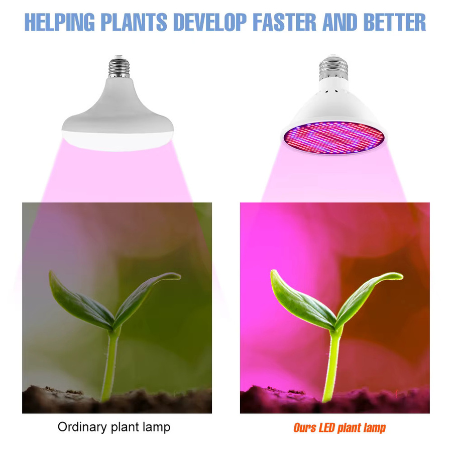 25W Vollspektrum LED Pflanzenwachstumslampe E27/E26 für Hydroponik, Zimmerpflanzen und Setzlinge in Weiß - Bild 3