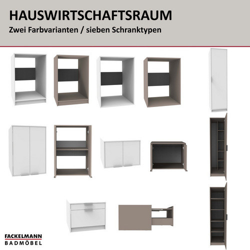 Fackelmann Stauraumschrank Putzschrank mit 1 Tür und Regalböden in Kaschmir Grau, B/T/H: 50 x 65,1 x 188,2 cm - Bild 3