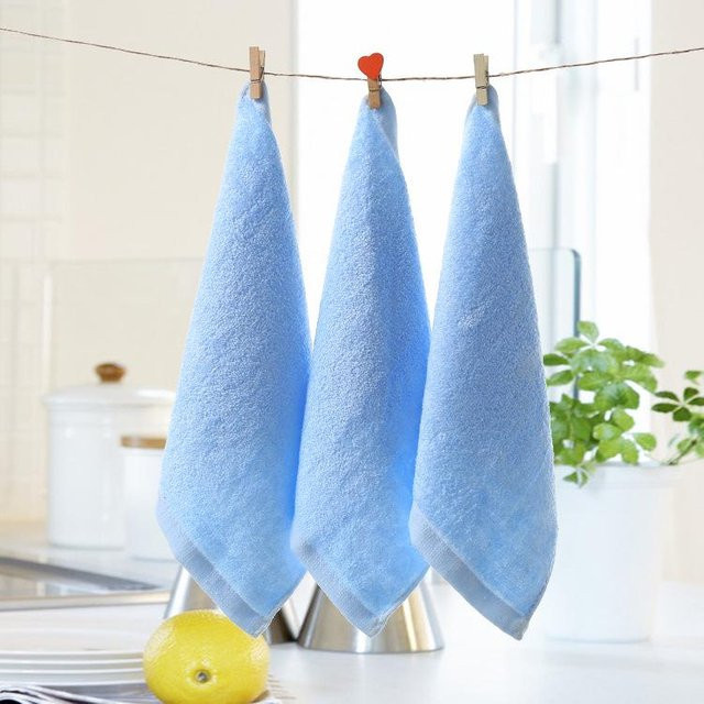 Ultra Soft Baby Gesicht Handtuch aus Bambusfaser, Waschlappen und Spucktuch, Blau, 25 x 25 cm - Bild 1
