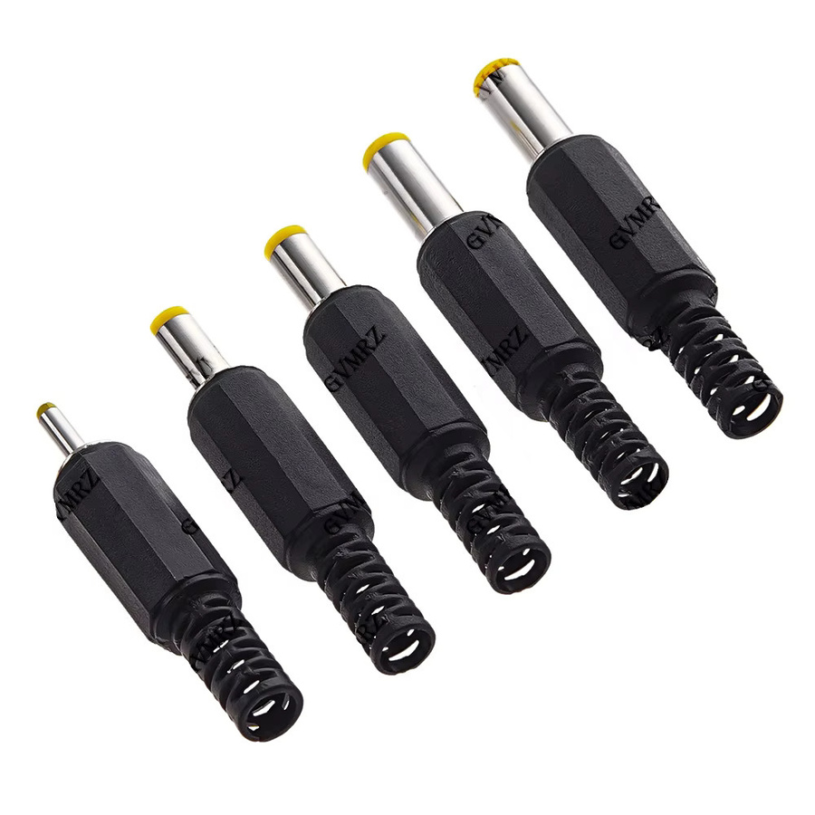 10er Set DC-Netzteilstecker mit Lötanschluss in Schwarz, verschiedene Größen: 5,5 x 2,1 mm, 5,5 x 2,5 mm, 4,8 x 1,7 mm und 1,35 x 0,7 mm - Bild 2