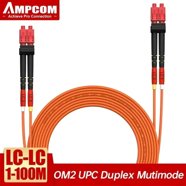 AMPCOM OM2 LC-LC UPC 50/125 Multimode Duplex LSZH Glasfaser-Patchkabel - Bild 1