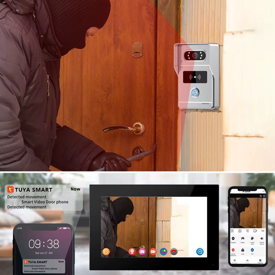LUCKING DOOR AHD8 Drahtloses WLAN-Video-Türklingelsystem mit 7-Zoll-Touchscreen und 1080P-Video-Gegensprechanlage - Bild 2