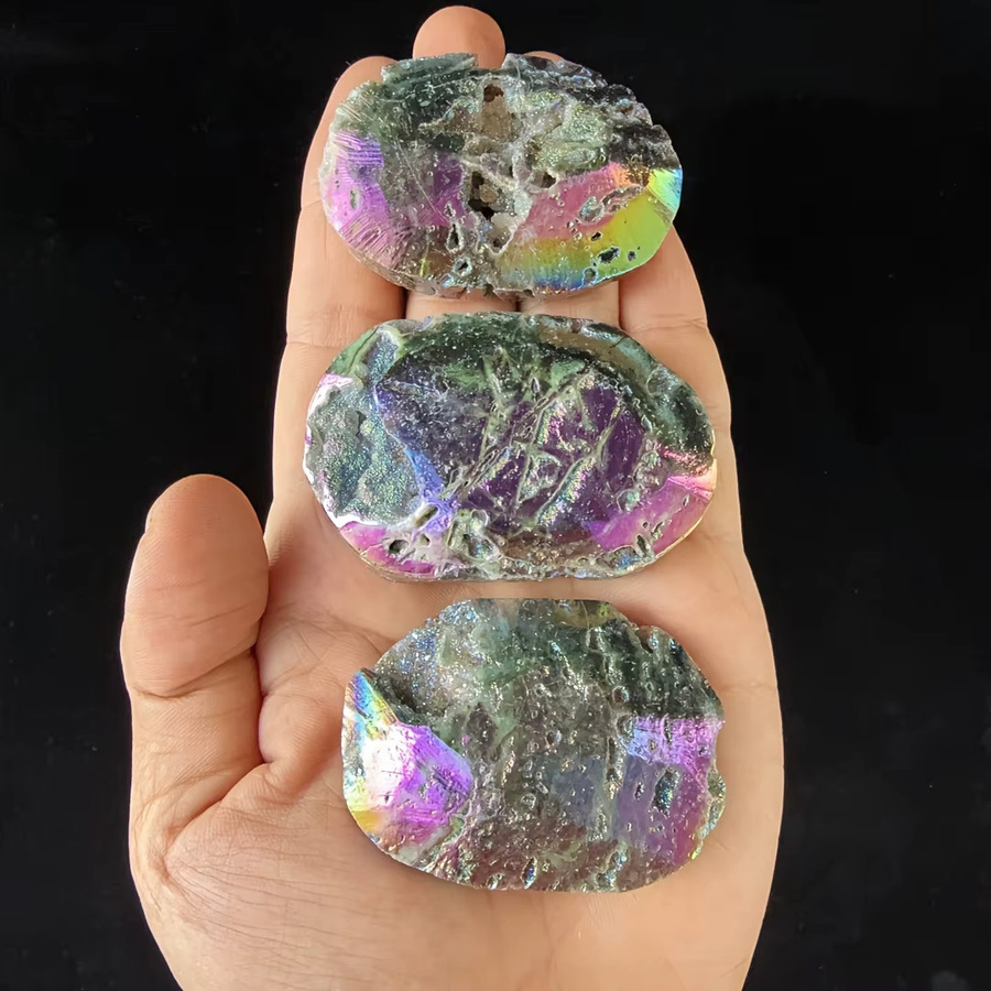 Aura-Sphalerit-Handstein von CrystalHola in Multicolour im Bohemian-Stil als organische Wohndekoration - Bild 3
