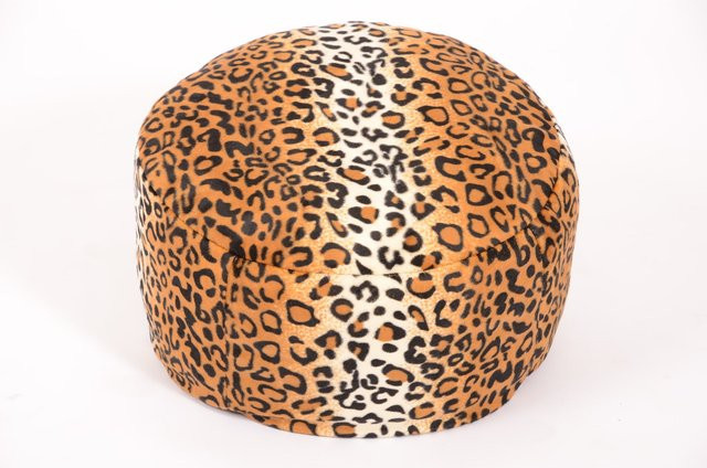 Linke Licardo Hocker Pouf in Tieroptik Gepardfell, Multicolour, Durchmesser: 47 cm, Höhe: 34 cm - Bild 1