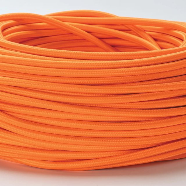 Orion Lightstyle Textilkabel 3-adrig in Orange als Meterware im Retro-Design - Bild 1