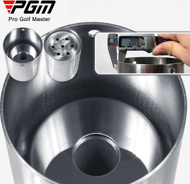 PGM Golf Green Hole Cup aus Edelstahl in Silber, Durchmesser: 11 cm, Tiefe: 15 cm, DB009 - Bild 1