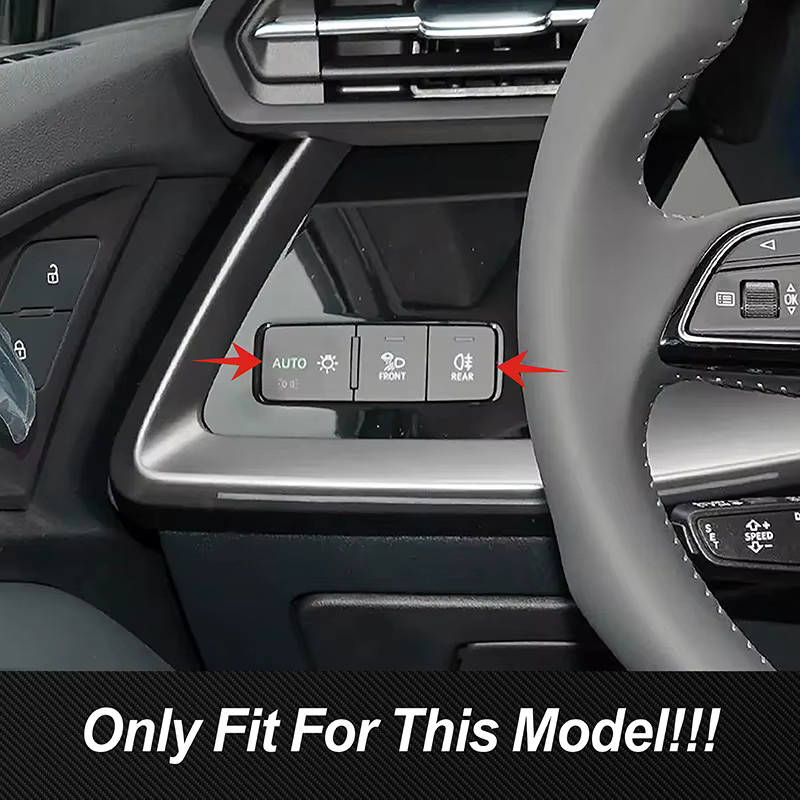 CNORICARC Scheinwerfer Schalter Tasten Abdeckung mit Pailletten Dekoration für Audi A3 8Y 2021-2022 Innenraum Zubehör - Bild 2