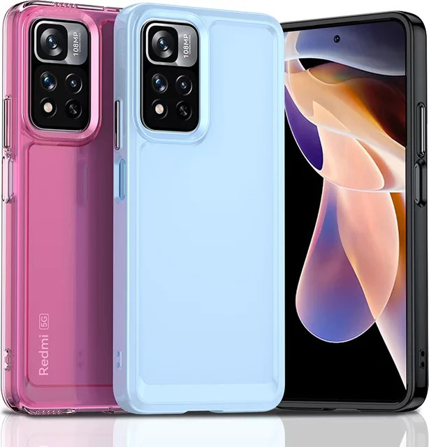 Stoßfeste Silikon Handyhülle mit Süßigkeiten-Design für Xiaomi Poco X4 NFC 5G und Xiaomi 11i Hypercharge, transparent/multicolour - Bild 1