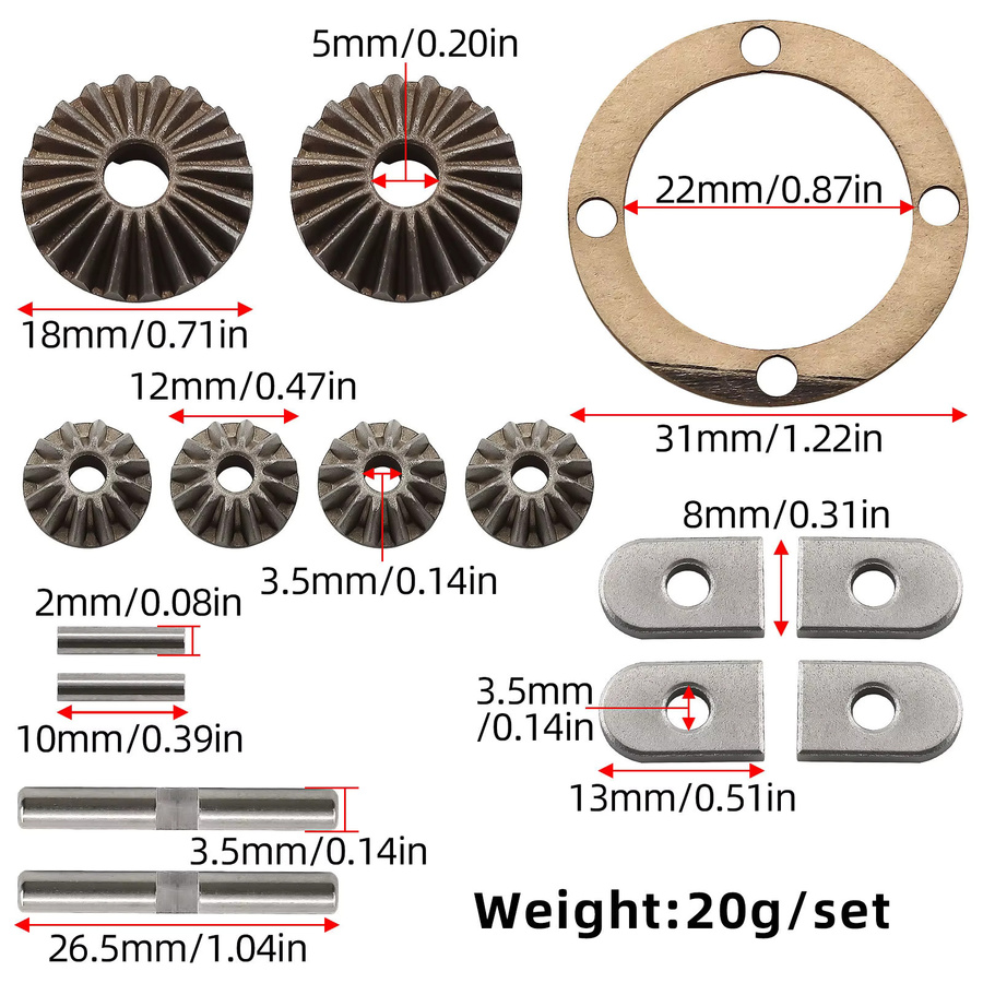 Meep Differenzial-Innengewindesatz, Metall, Grau, 1:8 - Bild 3