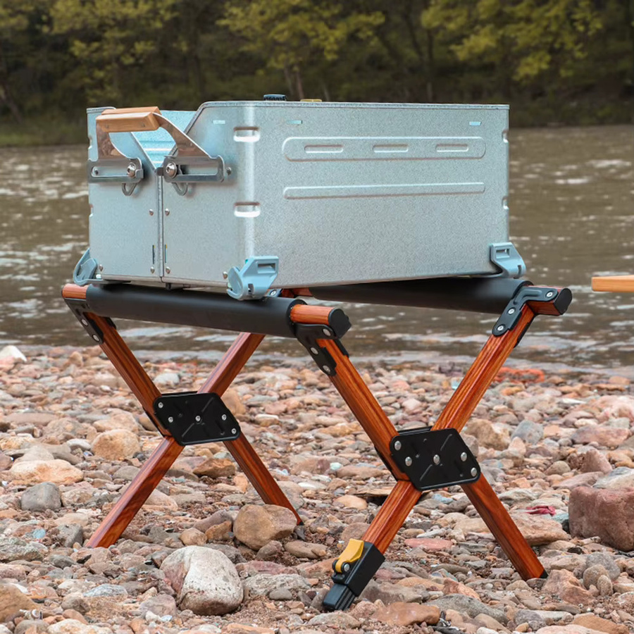 APWIKOGER Tragbarer Camping Kühler Ständer aus Aluminiumlegierung für Eisboxen und Grill beim Wandern und Picknick - Bild 6