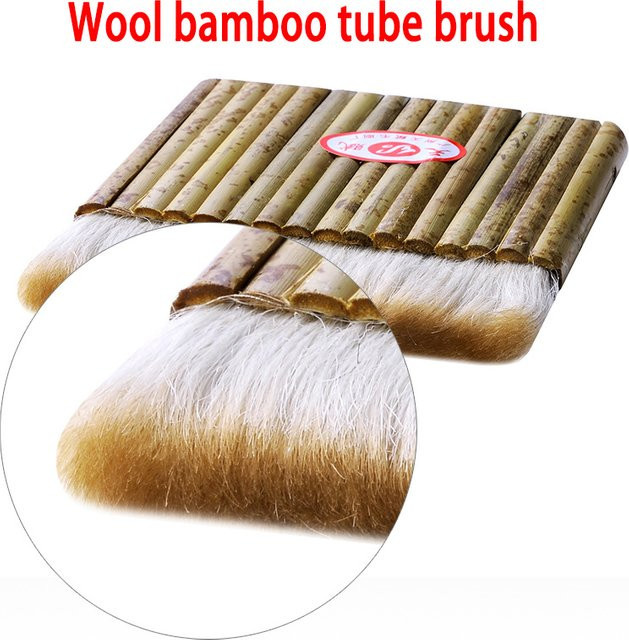 Beige Woll-Bambus-Reihenbürste aus natürlichem Bambusrohr mit Ziegenhaar für Künstlerhandwerk und DIY-Projekte - Bild 1