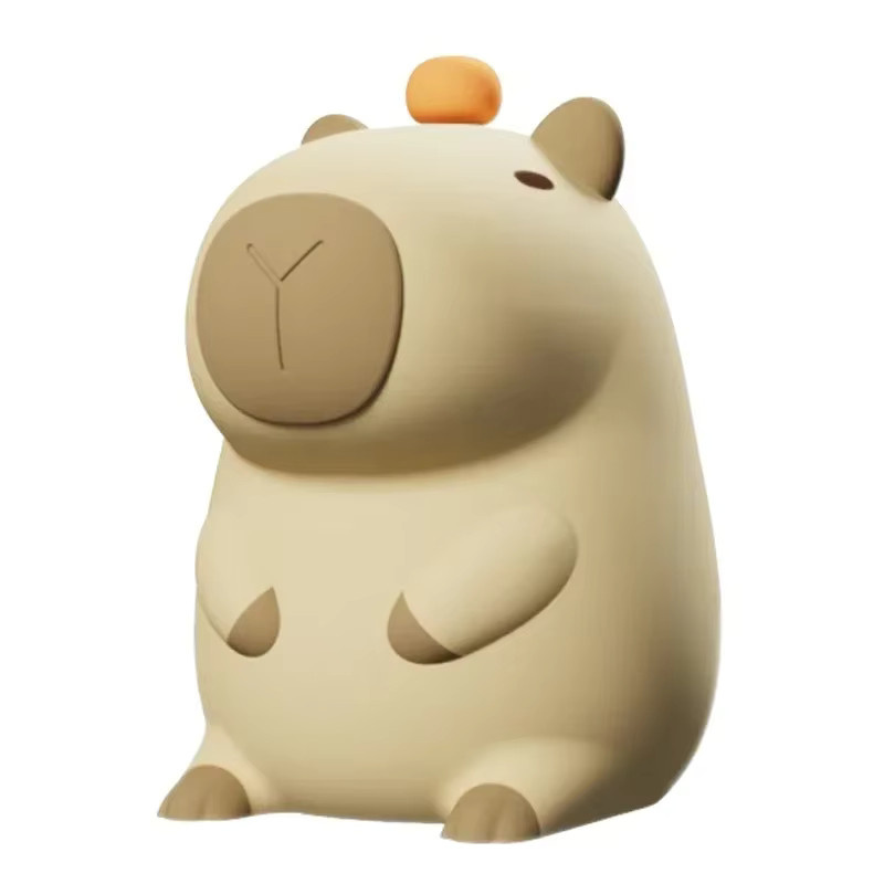 Feimefeiyou LED-Nachtlicht Capybara aus Silikon, USB-aufladbare dimmbare Tierlampe mit Timer für Kinder - Bild 7