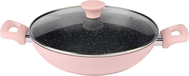 SILVERCREST Aluguss-Servierpfanne mit Glasdeckel in Pink, Durchmesser: 28 cm - Bild 1