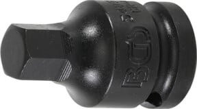 BGS Kraft-Bit-Einsatz 5485-12 in Schwarz mit 12,5 mm (1/2") Innenvierkant und 12 mm Innensechskant - Bild 1