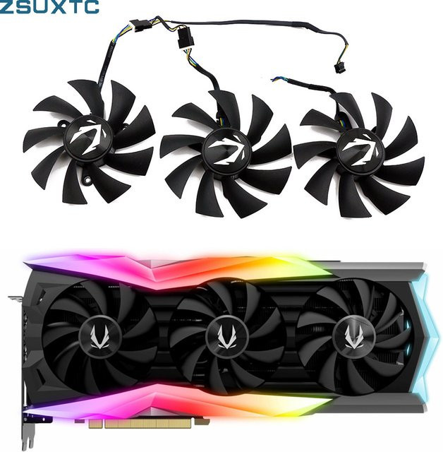 Zotac Gaming GeForce RTX 2080 2070 2080 Ti AMP Extreme GPU Lüfter, Schwarz, 87mm - Bild 1