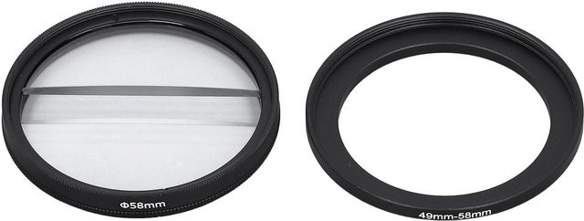 Koogeelife 49mm Doppelter Halbmond Spezialeffektfilter mit mittig geteilten Dioptrienlinsen in Weiß für Fotografie und SLR - Bild 1