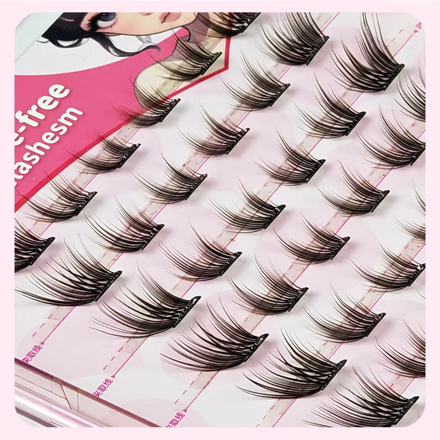 Yelix DIY-Cluster-Wimpern, Schwarzbraun, Natürlich - Bild 3
