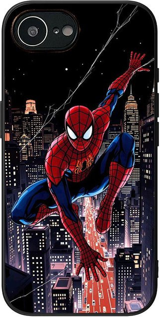 Marvel Spiderman Handyhülle für Apple iPhone 16 15 14 13 12 Pro Max und weitere Modelle, Multicolor - Bild 1