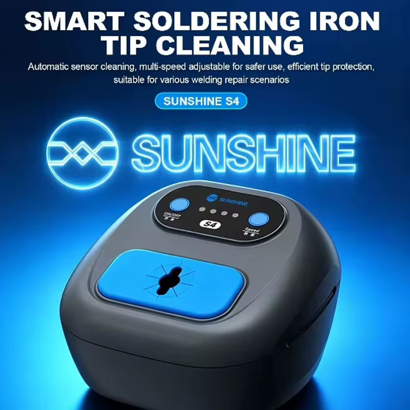 SUNSHINE S4 Intelligenter Lötkolbenspitzenreiniger in Schwarz mit Dual-Infrarot und 3-stufiger Geschwindigkeitsregulierung - Bild 2