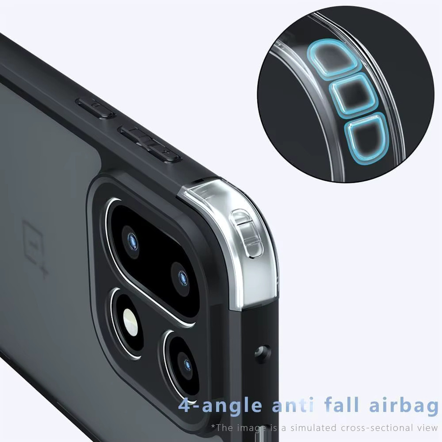 Fundas Stoßfeste Hülle für OnePlus 15 und OnePlus 15R, Mattiert und Transparent, Schwarz - Bild 4