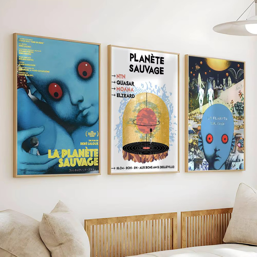 La Planete Sauvage Poster Fantastischer Planet Wandkunst Aufkleber Retro Abstract Multicolour - Bild 4