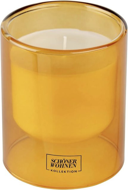 Schöner Wohnen Duftkerze Vanille im Glas Orange Durchmesser: 9 cm, Höhe: 11 cm - Bild 1