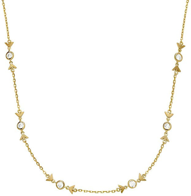 Emporio Armani Halskette, 925 Silber, Gold, Zirkonia, Damen - Bild 1