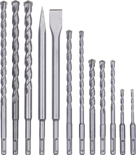 Einhell SDS-Plus Bohr-Meissel-Set aus Stahl, 12-teilig, Silber - Bild 1