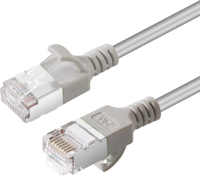 Microconnect V-FTP6A10-SLIM Netzwerkkabel Cat6a U/FTP RJ-45 Ethernet LAN Grau, 10 m - Bild 1