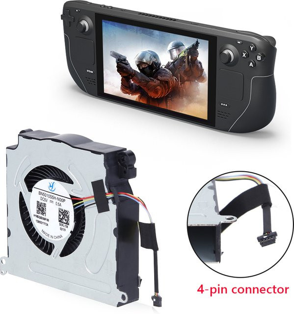 VODOOL Ersatz Lüfter BN5010S5H-N00P für Steam Deck Spielkonsole in Silber - Bild 1