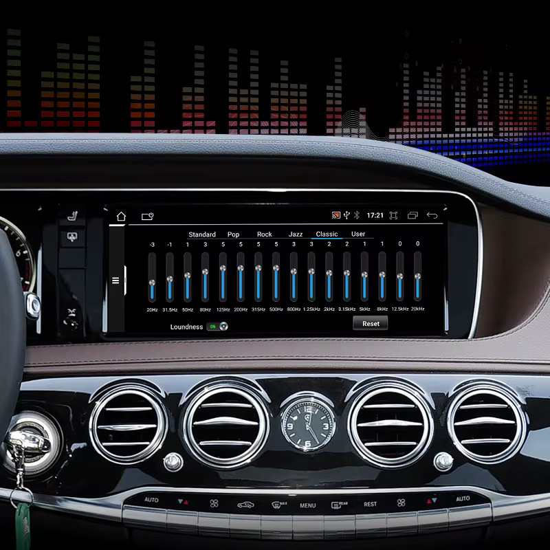 STWEI Android 14 Multimedia Bildschirm mit Qualcomm 8-Core Prozessor und Wireless CarPlay für Mercedes Benz S-Klasse W222 NTG5.0 in Schwarz - Bild 4