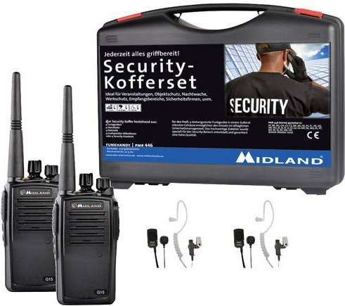 Midland G15 Pro NC PMR Funkgerät 2er Set inklusive 2 Security-Koffer in Schwarz - Bild 1