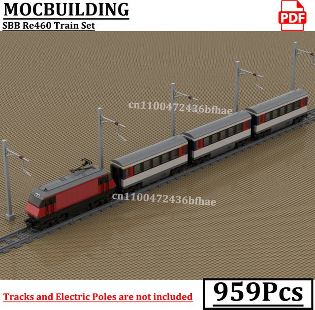 MOCBUILDING SBB Zugset Modellwaggons Schweizer RBDe 560, Konstruktionsspielzeug - Bild 1