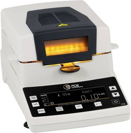 PCE Instruments PCE-MA 100 Feuchtemesser in Weiß mit 110g und einer Ablesbarkeit von 1 mg/0,001g zur Feuchtebestimmung mittels Heizkammer - Bild 1