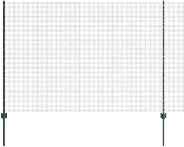 vidaXL Zaun mit Pfosten Grün aus Stahl und PVC, Höhe: 150 cm, Länge: 25 m - Bild 1