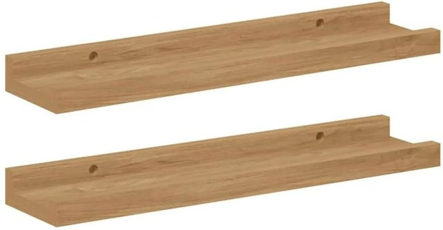 vidaXL Wandregal Set aus Holzwerkstoff in Braun, 2 Stück, B: 40 cm, H: 9 cm, T: 3 cm - Bild 1